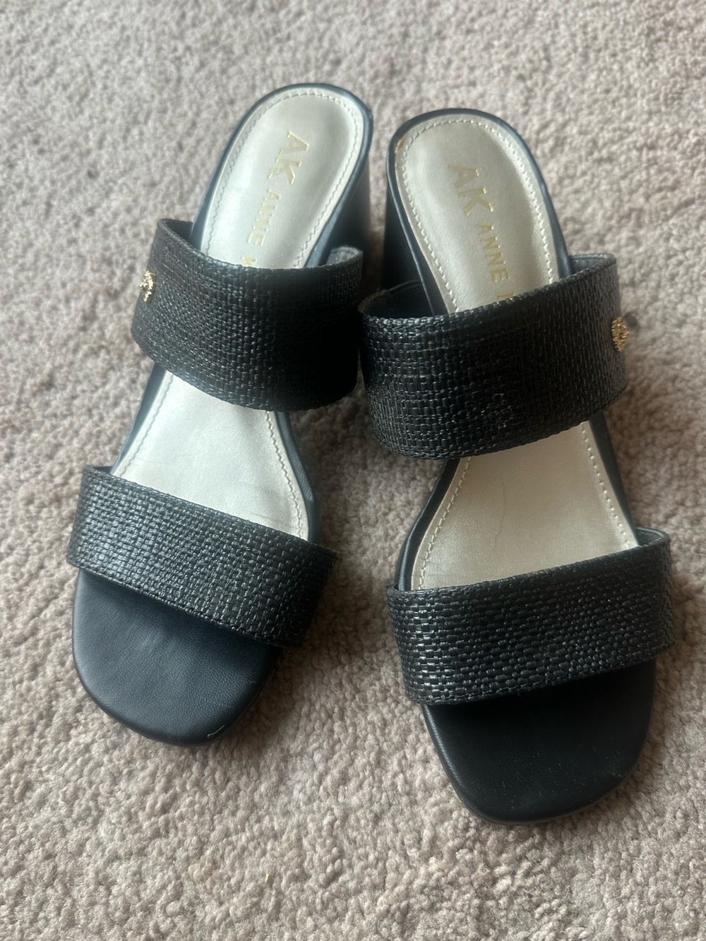 Anne Klein Black Slide Sandals 8